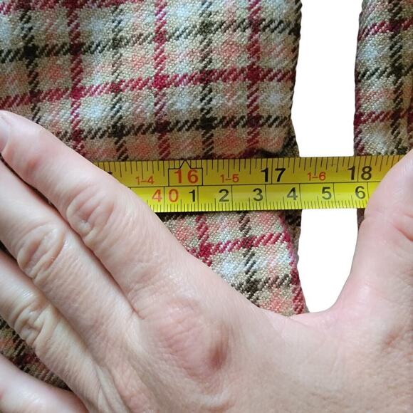 Nicole by Nicole Miller Plaid Checkered Button Front Tie Waist Peakcoat Jacket - Picture 15 of 15